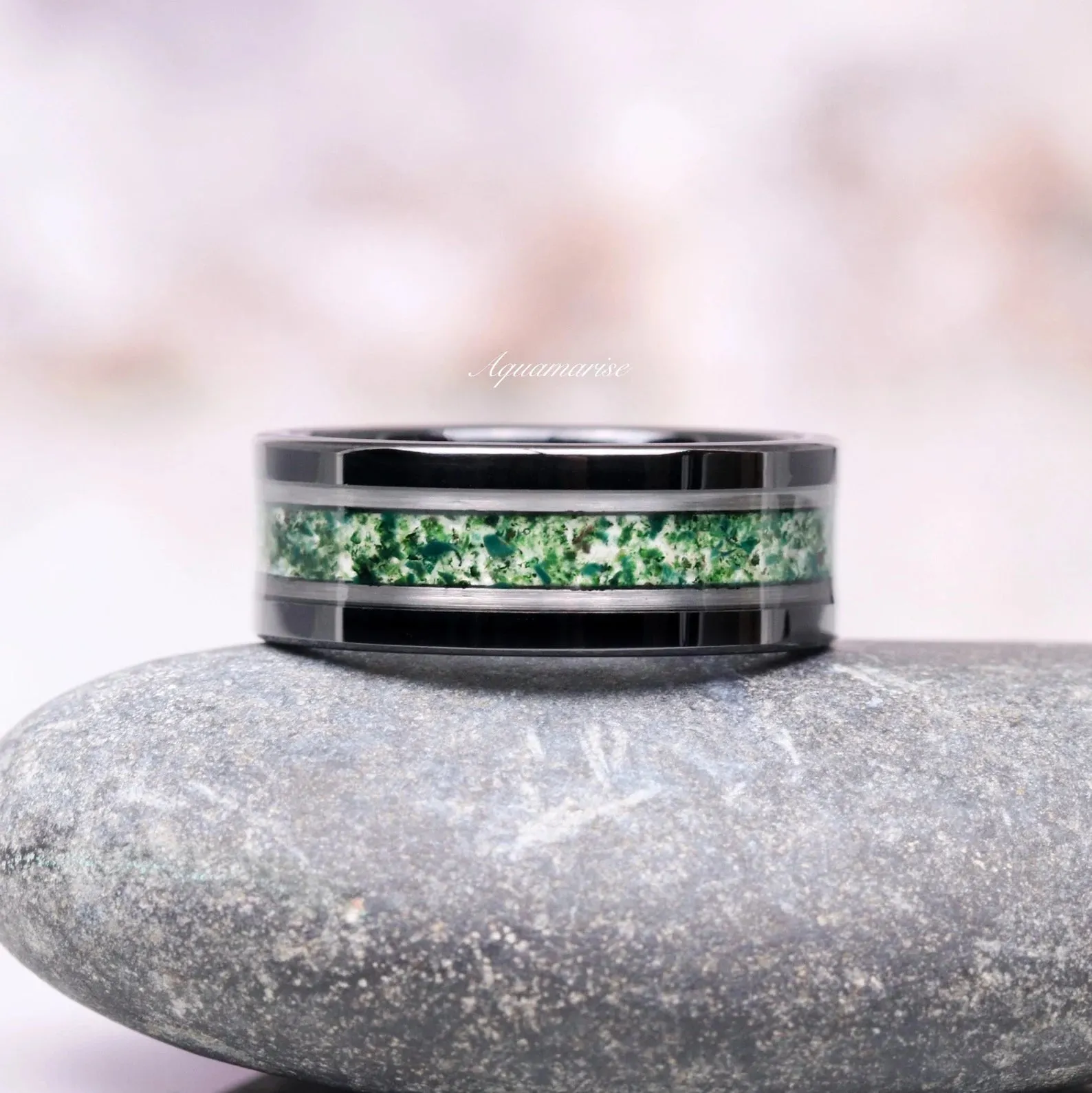 Skye Moss Agate Couples Ring