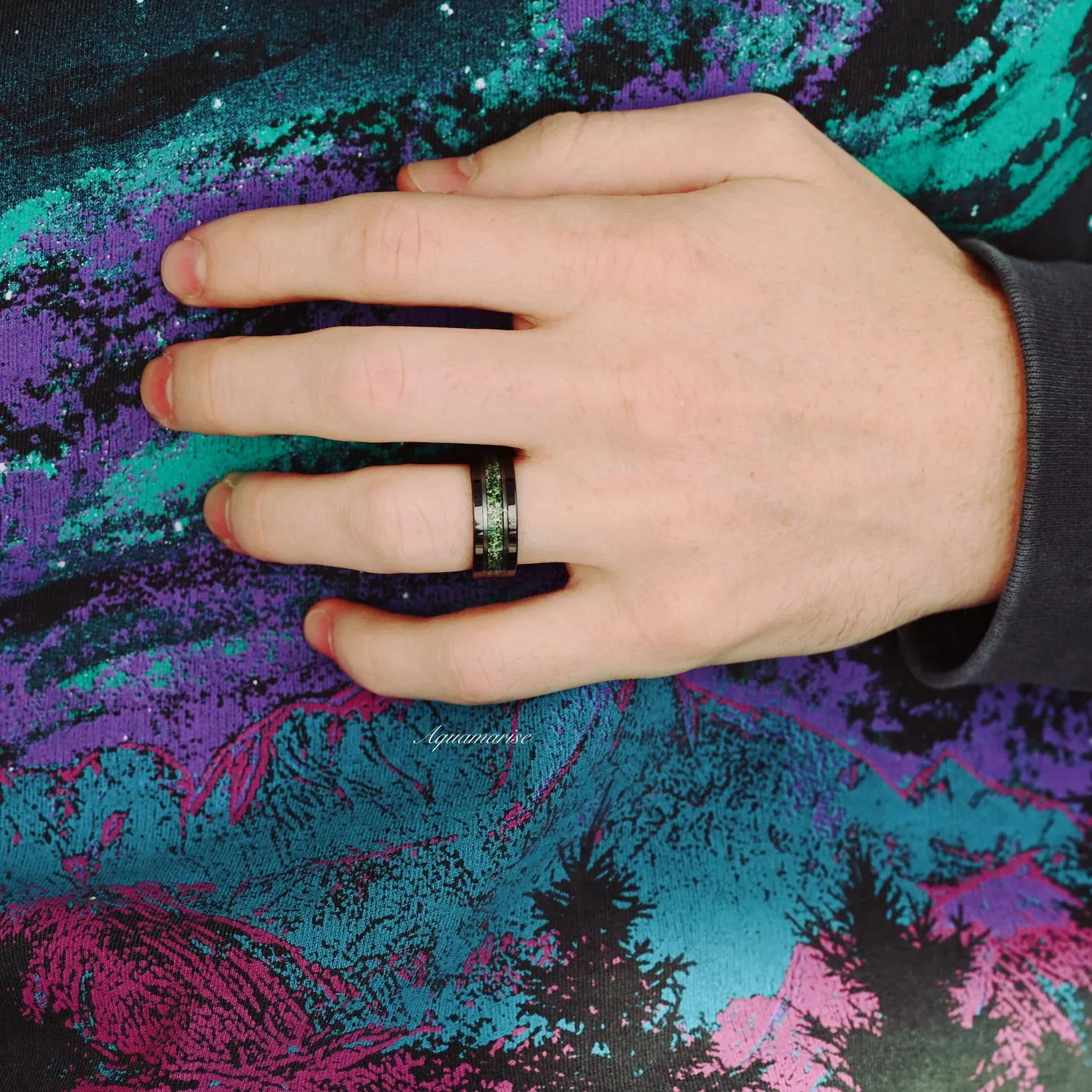 Skye Moss Agate Couples Ring