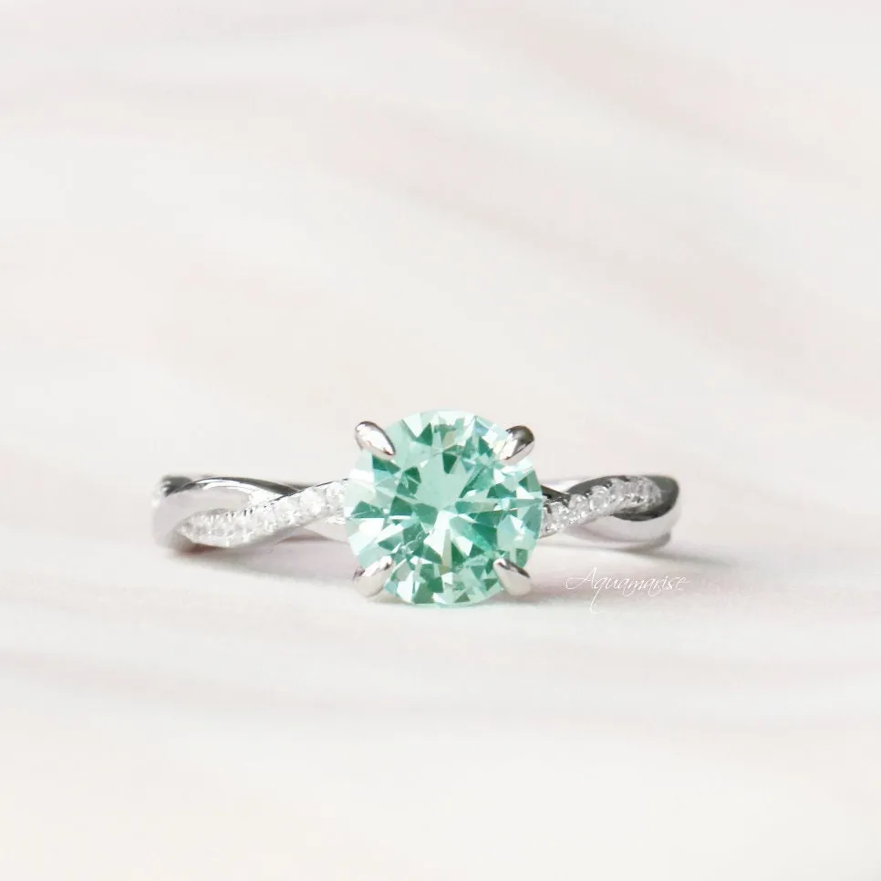 Sophia Green Sapphire Ring- Sterling Silver