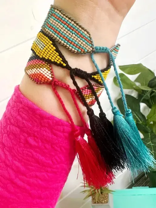 Tassel Friendship Bracelet Pink