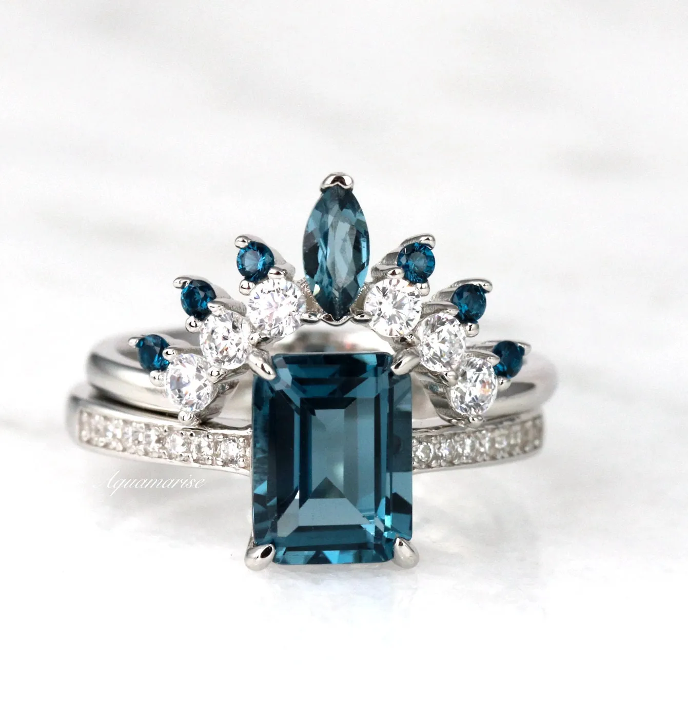 Tiara London Blue Topaz Band- Sterling Silver