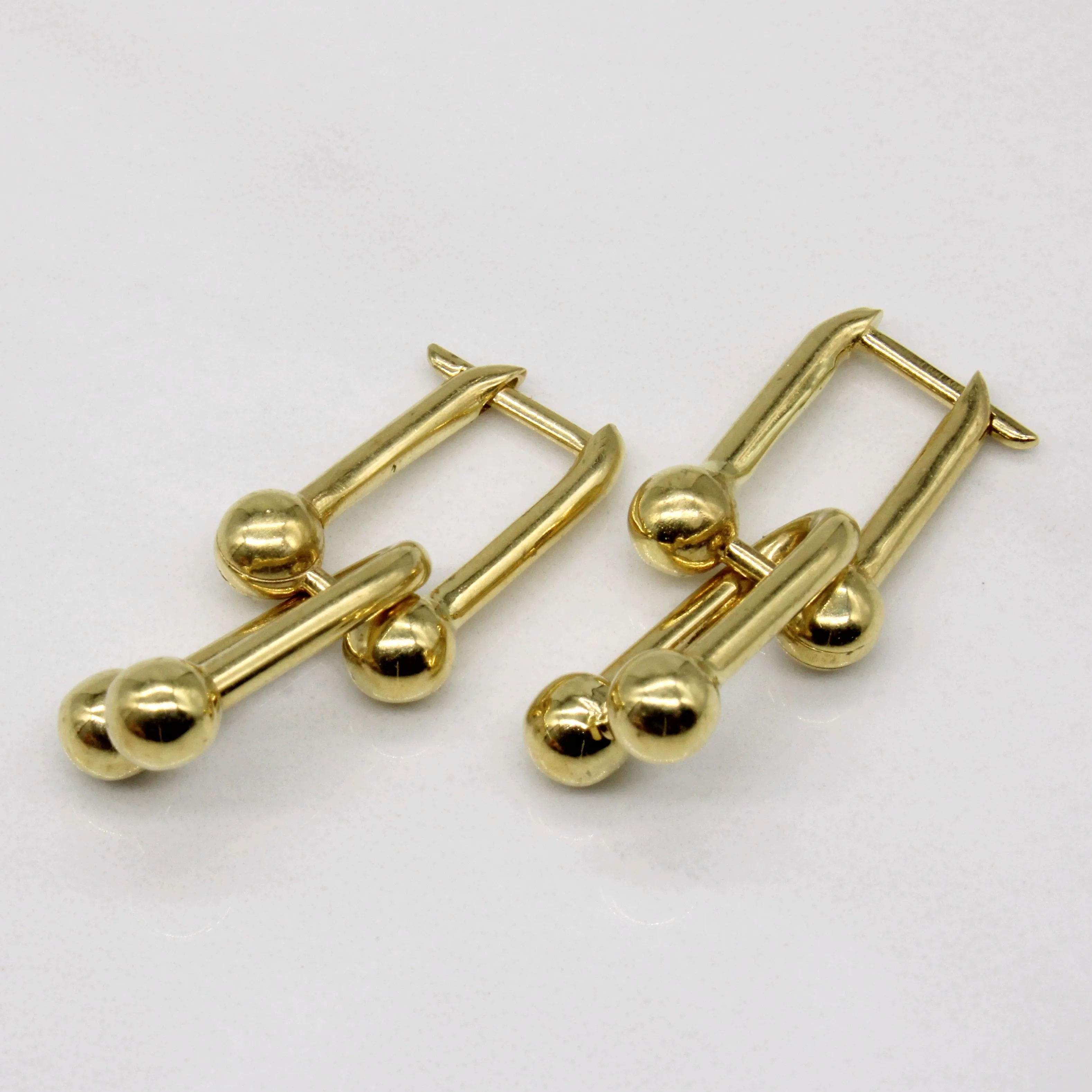 Elegant 18k Yellow Gold Earrings Inspired by Tiffany Design