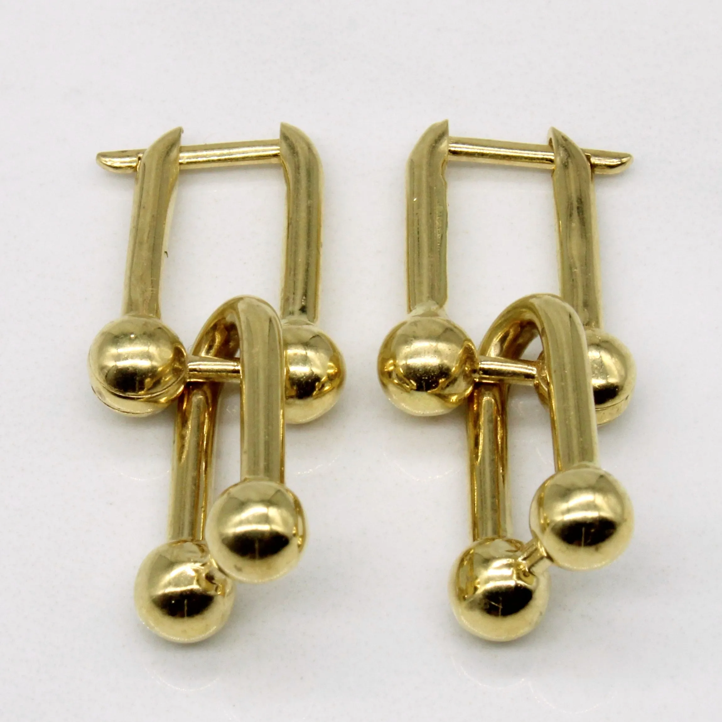 Elegant 18k Yellow Gold Earrings Inspired by Tiffany Design